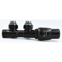 Комплект TWINS Angular ¾ / ¾,  Matte black. Ліве підключення (TSGS0206CFK/P)