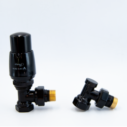 Комплект термостатичний Vario Term, ELEGANT, кутовий, глянцевий чорний, ELGS0213C/FK