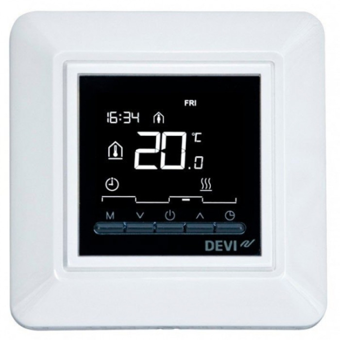Терморегулятор Devi Devireg Opti +5...45° електронний вбудований дротовий датчик 13A 230В білий