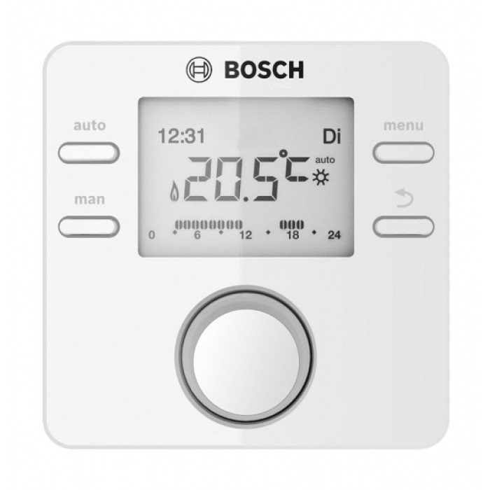 Комнатный терморегулятор отопления Bosch CR100 RF в комплекте с приемником MB RF, беспроводной
