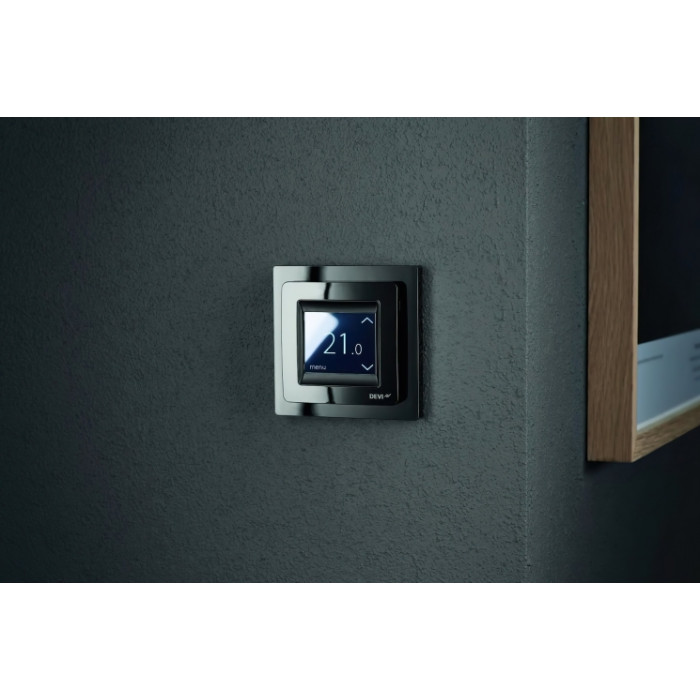 Терморегулятор Devi Devireg Smart +5...45° электронный Wi-Fi встроенный проводной датчик 16A 230В черный