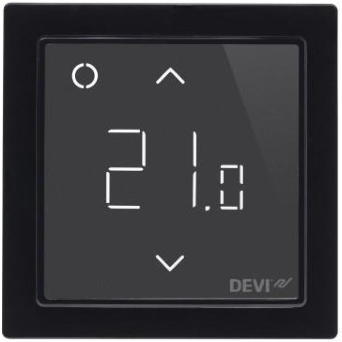 Терморегулятор Devi Devireg Smart +5...45° электронный Wi-Fi встроенный проводной датчик 16A 230В черный