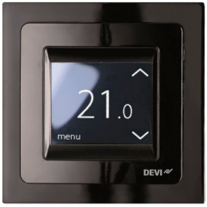Терморегулятор Devi Devireg Touch +5...45° сенсорный встроенный проводной датчик 16A 230В черный