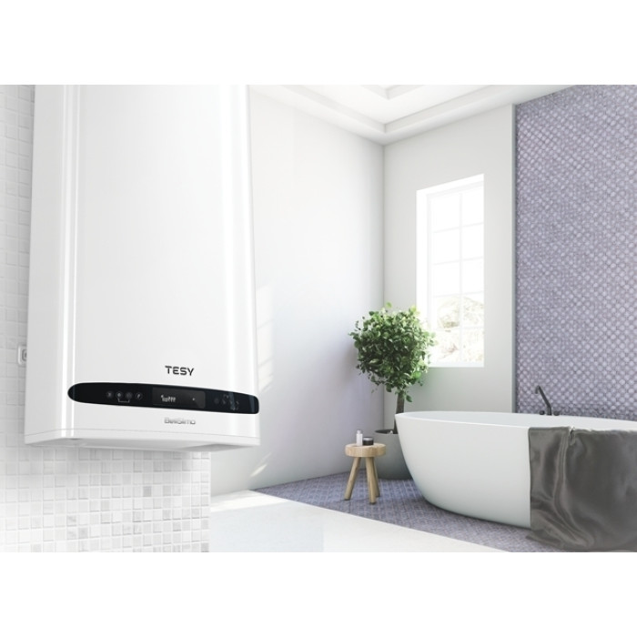 Водонагрівач електр. TESY Bellislimo Cloud плаский GCR 502722 E31 ECW Wi-Fi, 50л, 2,2кВт, ун. монтаж, електр. кер-ння, B, білий
