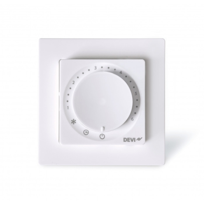 Терморегулятор Devi Devireg Basic +4...45° механічний програмований Bluetooth вбудований 16A 230В білий