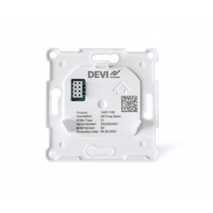 Терморегулятор Devi Devireg Basic +4...45° механічний програмований Bluetooth вбудований 16A 230В білий